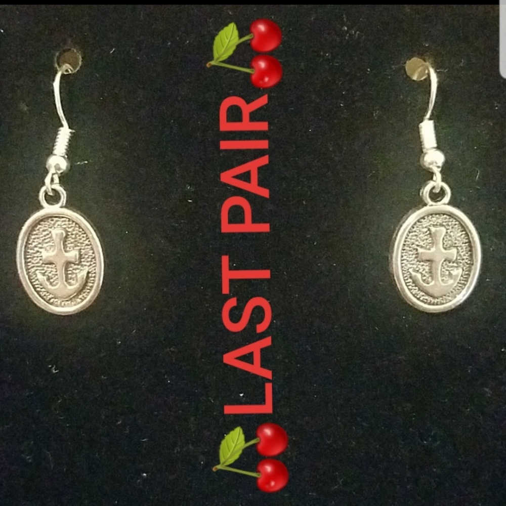 Nautical Anchor Cameo Earrings 50s Hello Sailor
